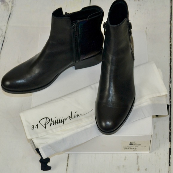 NIB‼️3.1 Phillip Lim Alexa Petrol Blk Leather Boot - Picture 4 of 12